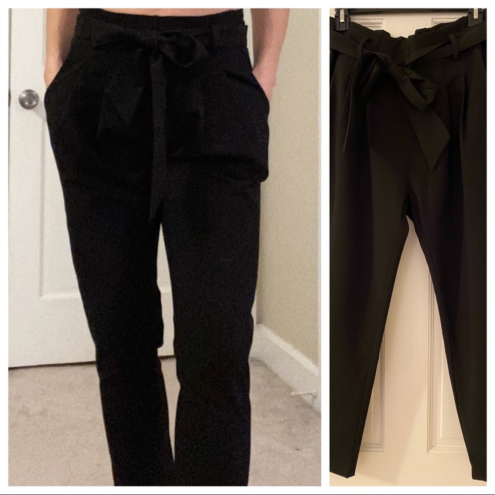 Black high-waist pants